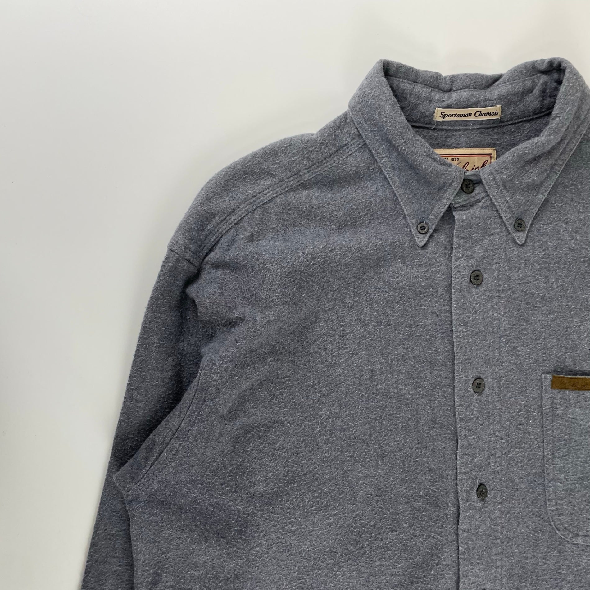 Woolrich ウールリッチ / 00s シャモアシャツ 企業ロゴ SIZE:L