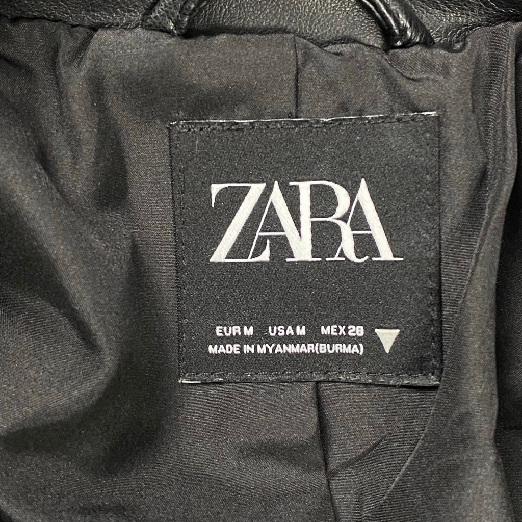 ZARA ザラ / エコレザー ライダースジャケット ブラック SIZE:M