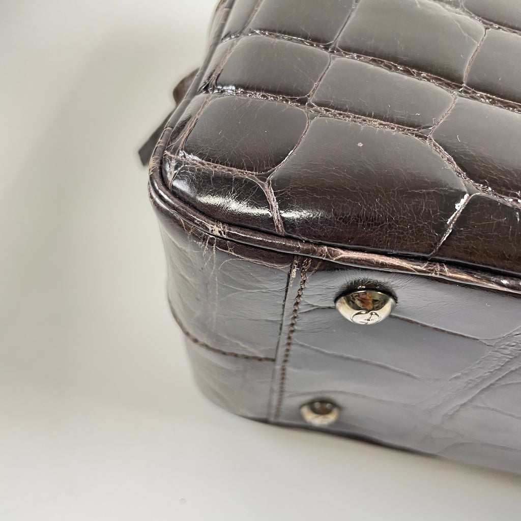 GIORGIO ARMANI / 90-00s ヴィンテージ クロコ型押しハンドバッグ 参考定価：400,000程度