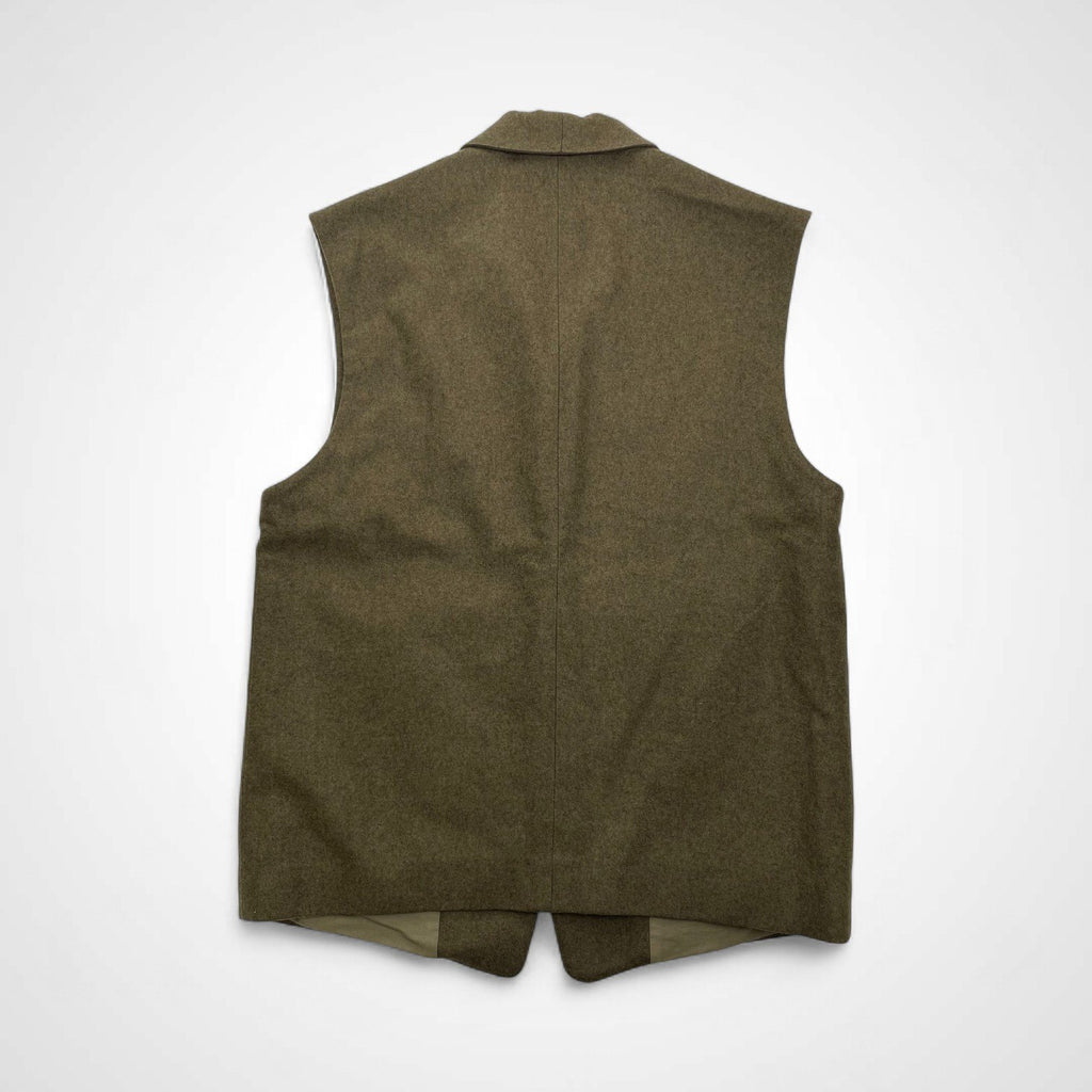 UMIT BENAN ウミットベナン / 強縮ウールサファリベスト カーキ イタリア製 参考定価：50,000程度 SIZE：46
