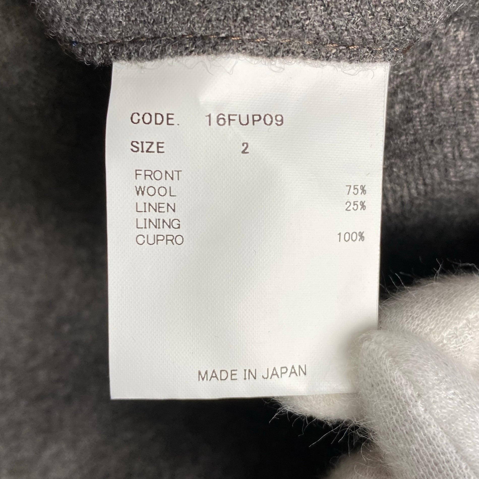 URU ウル / ウールリネンスラックス ハイドストライプ 16FUP09 参考定価：28,000+tax