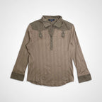 BURBERRY LONDON バーバリー ロンドン / ギミック プルオーバーシャツ カットソー ブラウン SIZE:2(M程度)