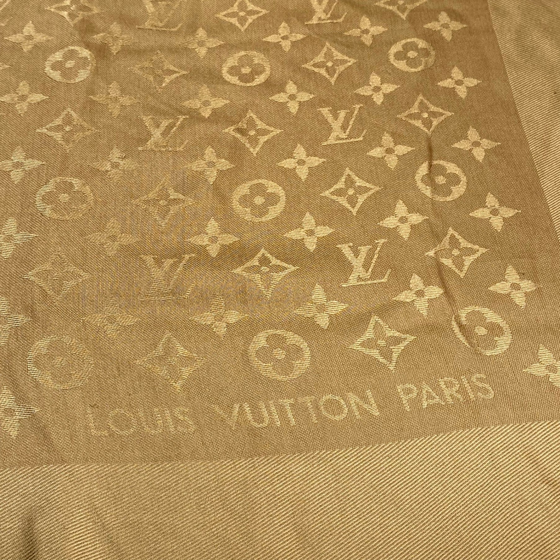 【箱付】 LOUIS VUITTON ルイ・ヴィトン / 大判ストール ショール マフラー モノグラム ブラウンゴールド 402336 140cm