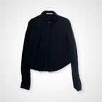 T by ALEXANDER WANG アレキサンダーワン / クロップドシャツ レーヨンギャバ ブラック  参考定価：35,000程度 SIZE:0