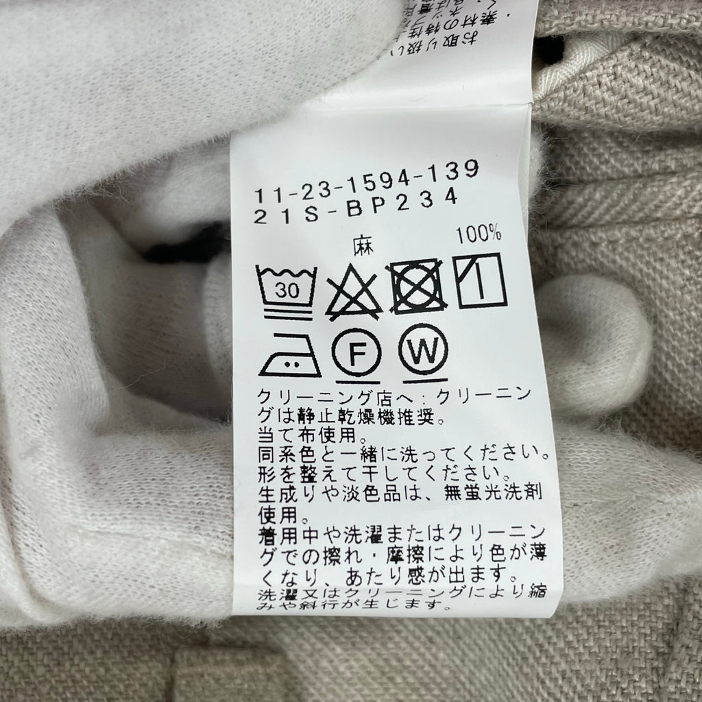 BEAMS PLUS ビームスプラス / 2プリーツリネンパンツ 未使用品 参考定価：16,000+tax SIZE:XS