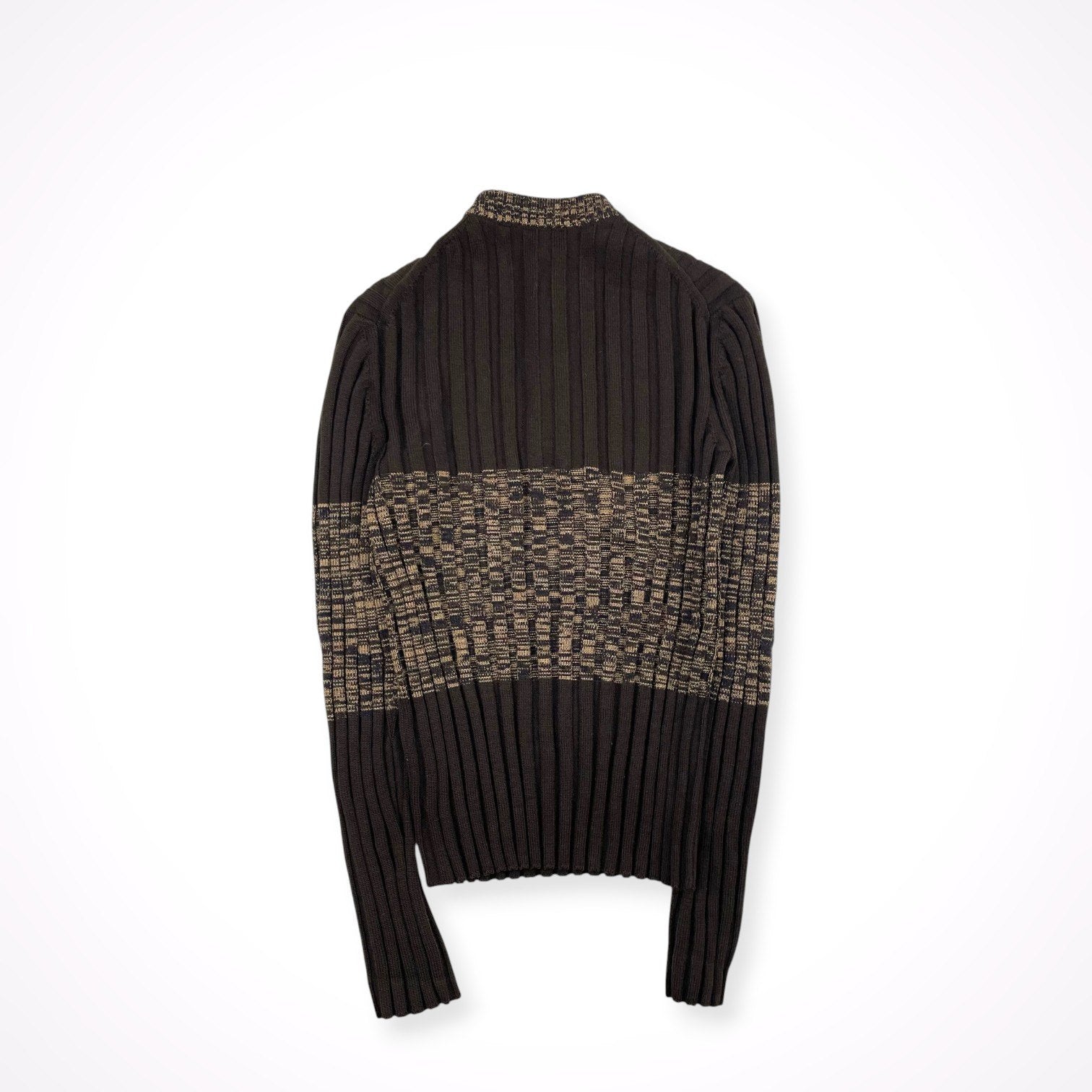 DOLCE&GABBANA / ヴァージンウール ヘンリーネックリブニット  SIZE:50