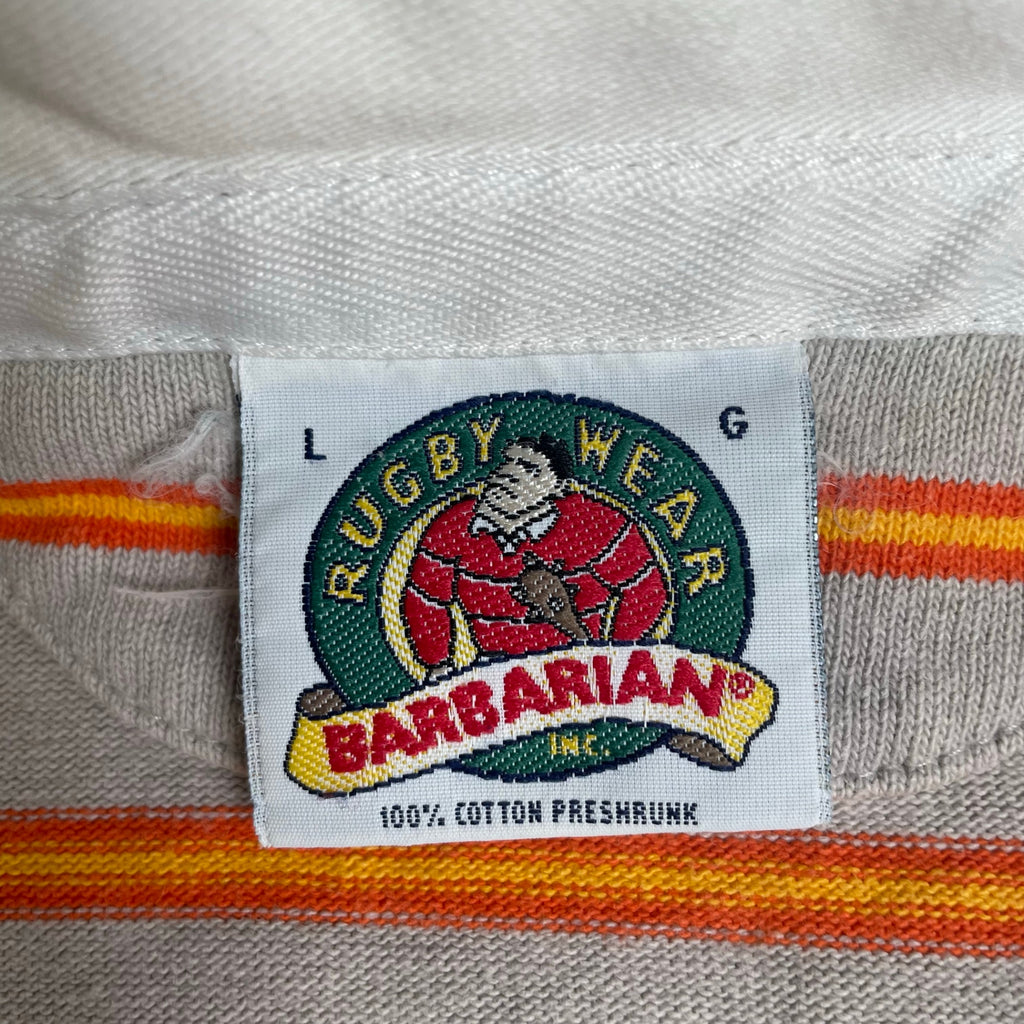 奥田民生コラボ BARBARIAN バーバリアン / ボーダーラガーシャツ 刺繍MIX MADE IN CANADA SIZE:L
