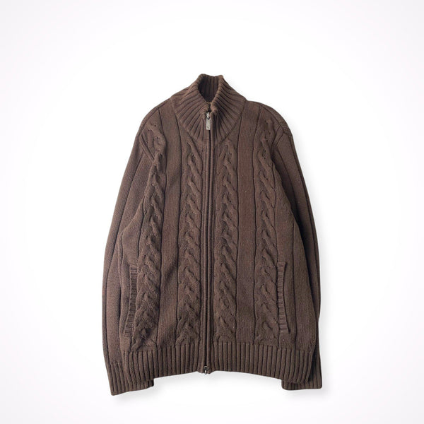 Eddie Bauer / コットン100％ ドライバーズケーブルニット SIZE:M