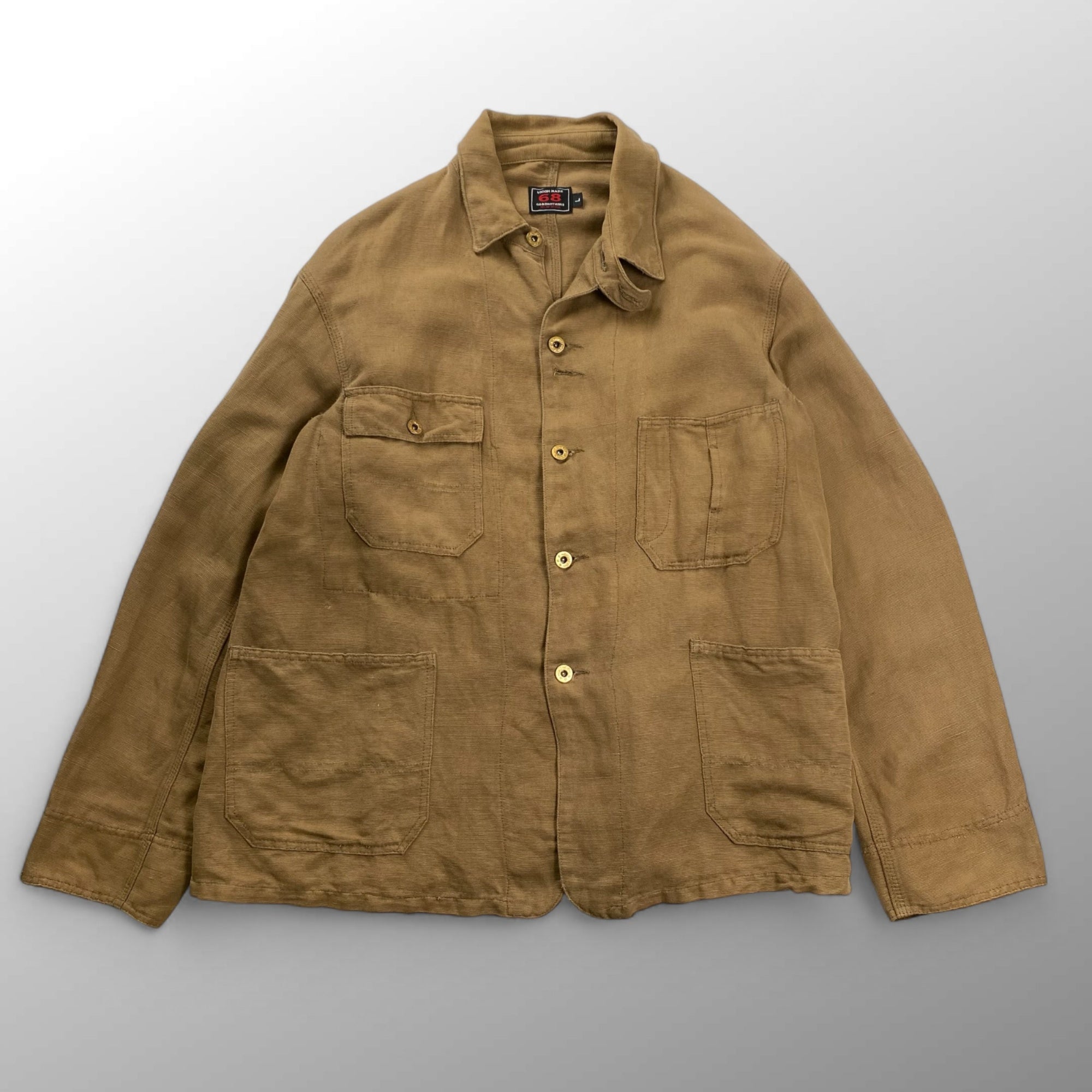 68&BROTHERS シクスティーエイト&ブラザーズ / カバーオール ブラウン 月桂樹ボタン USA製 SIZE:L