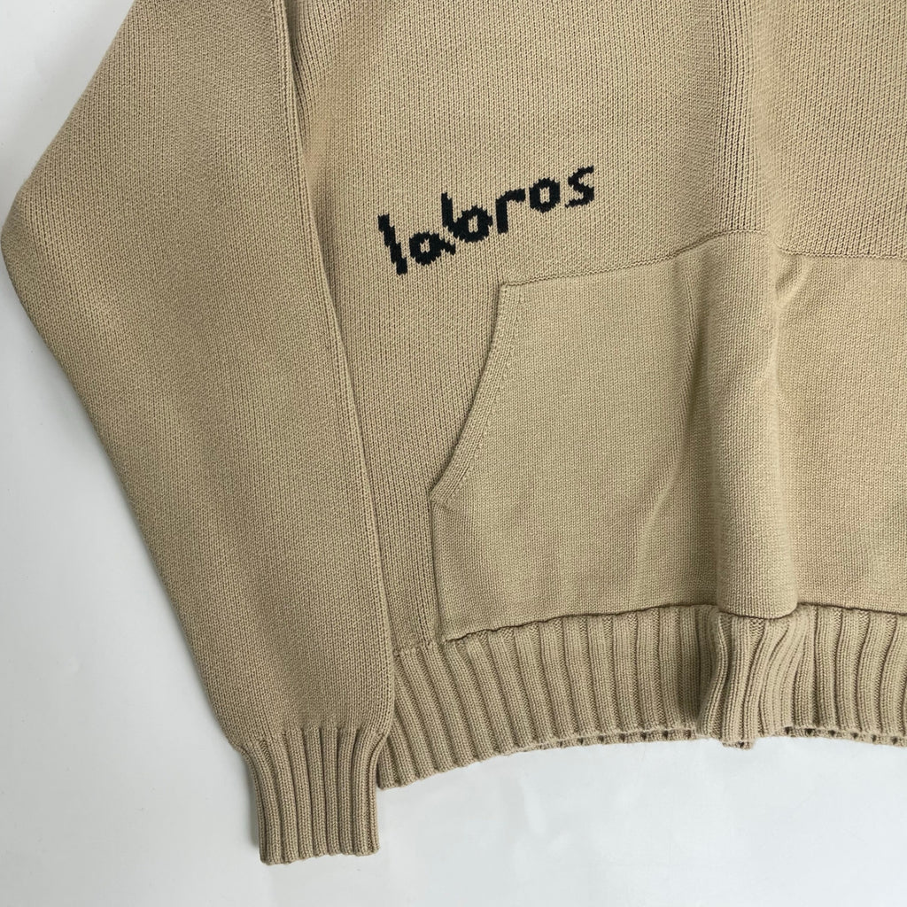 LABROS ラブロス / DINO HOODED SWEATER ニットパーカー ベージュ 参考定価：25,000程度 SIZE:L