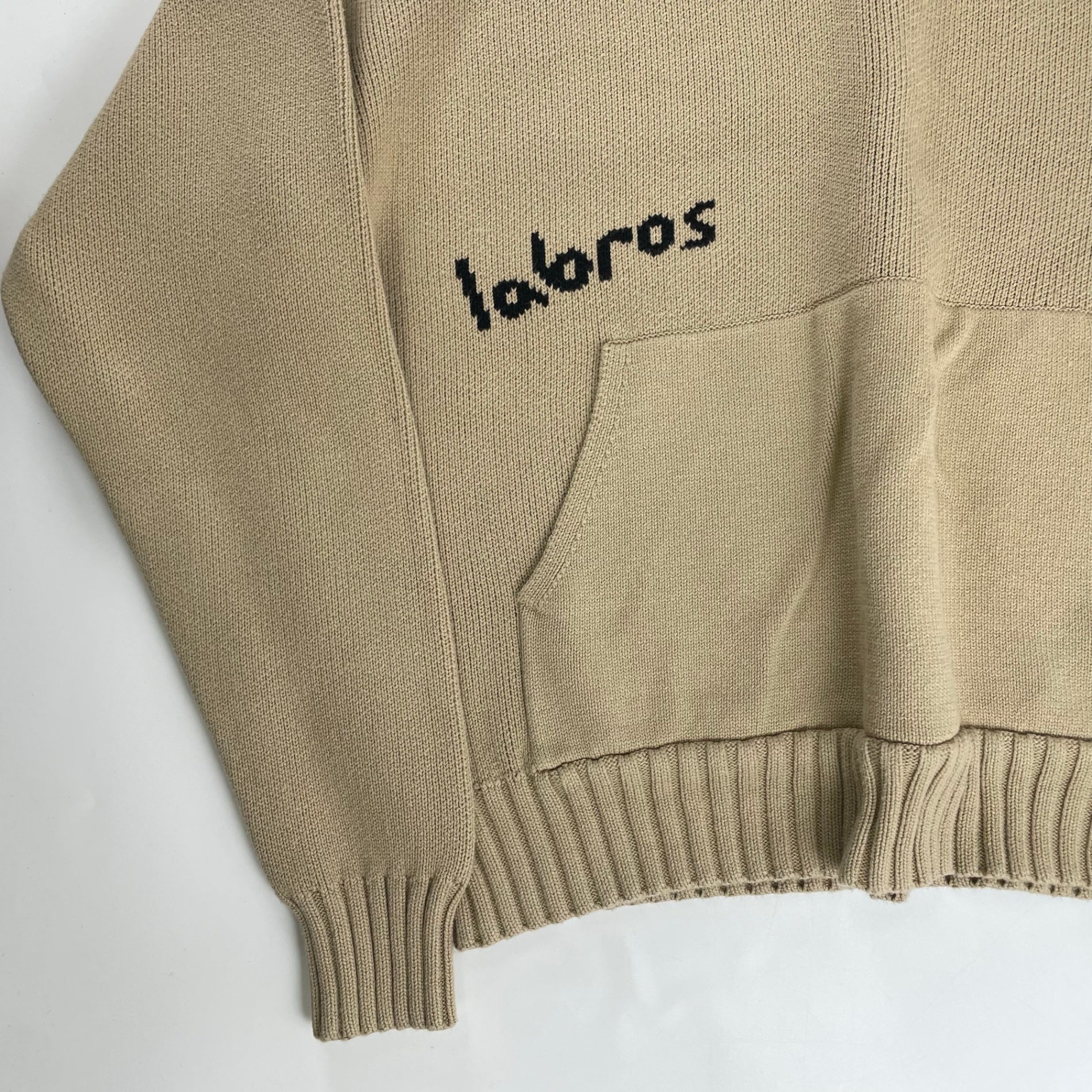 LABROS ラブロス / DINO HOODED SWEATER ニットパーカー ベージュ 参考定価：25,000程度 SIZE:L