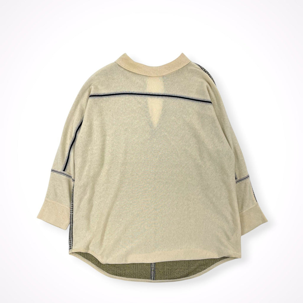 TAN / チェックラインブラウス 参考定価：37,000程度 SIZE:FREE
