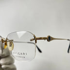 BVLGARI / オニキス リムレスアイウェア デモレンズ入り 参考定価：75,000程度 SIZE:51-20 135