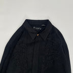 VINTAGE / スウェードタッチ刺繍シャツ ブラック SIZE:2XL