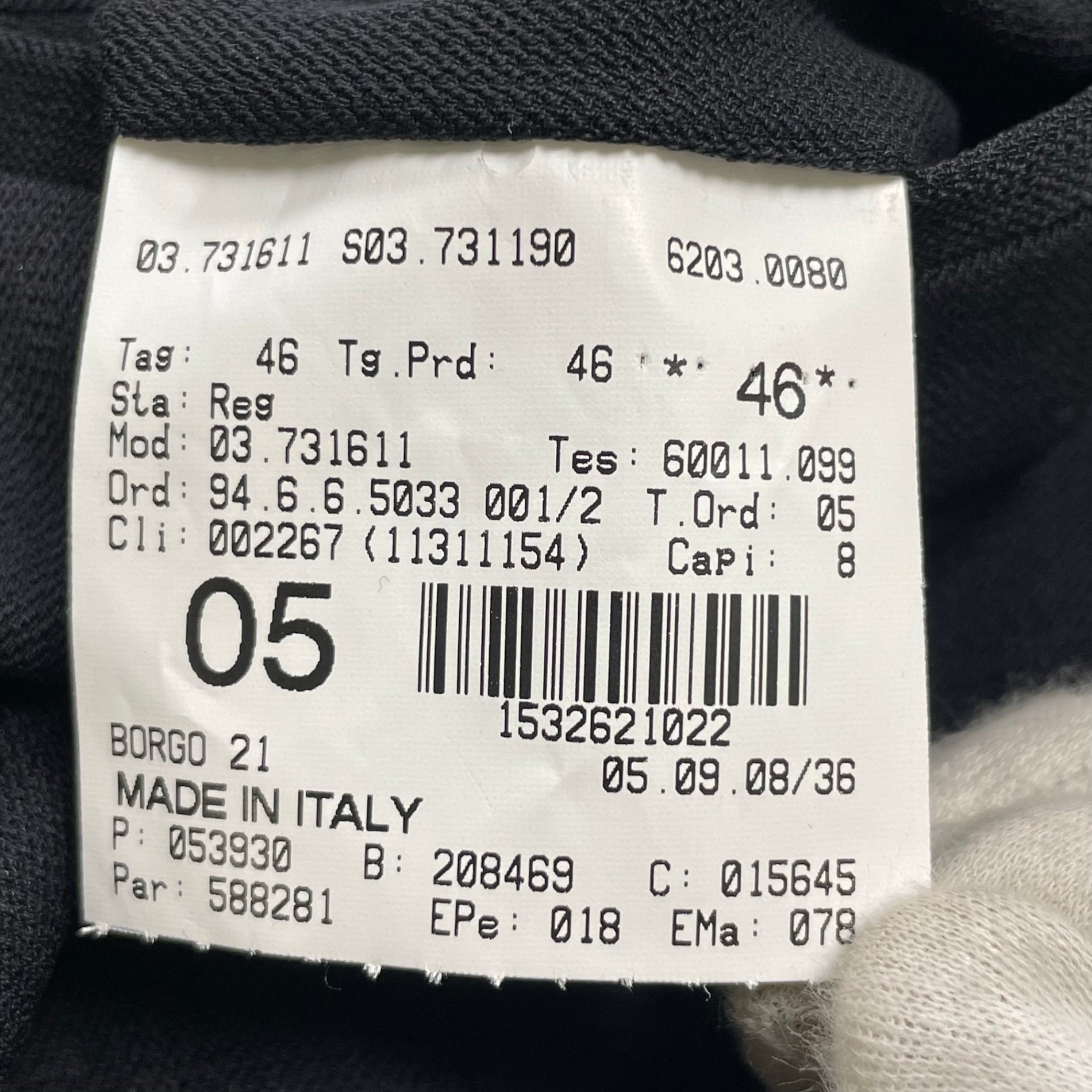 GIORGIO ARMANI ジョルジオ アルマーニ / キュプラMIXスラックス 黒タグ BORGO21製 未使用 SIZE:46