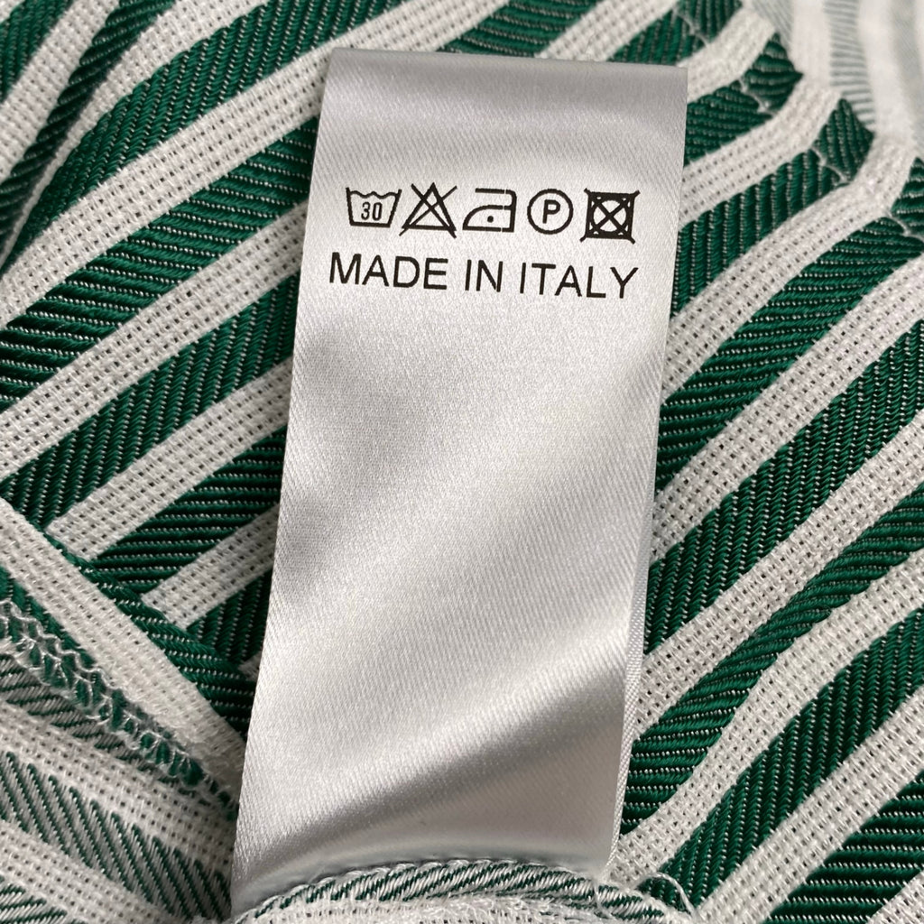 Giovanna Nicolai ジョバンナ ニコライ / ストライプフレアスリーブワンピース ホワイト×グリーン 参考定価：80,000程度 SIZE:40