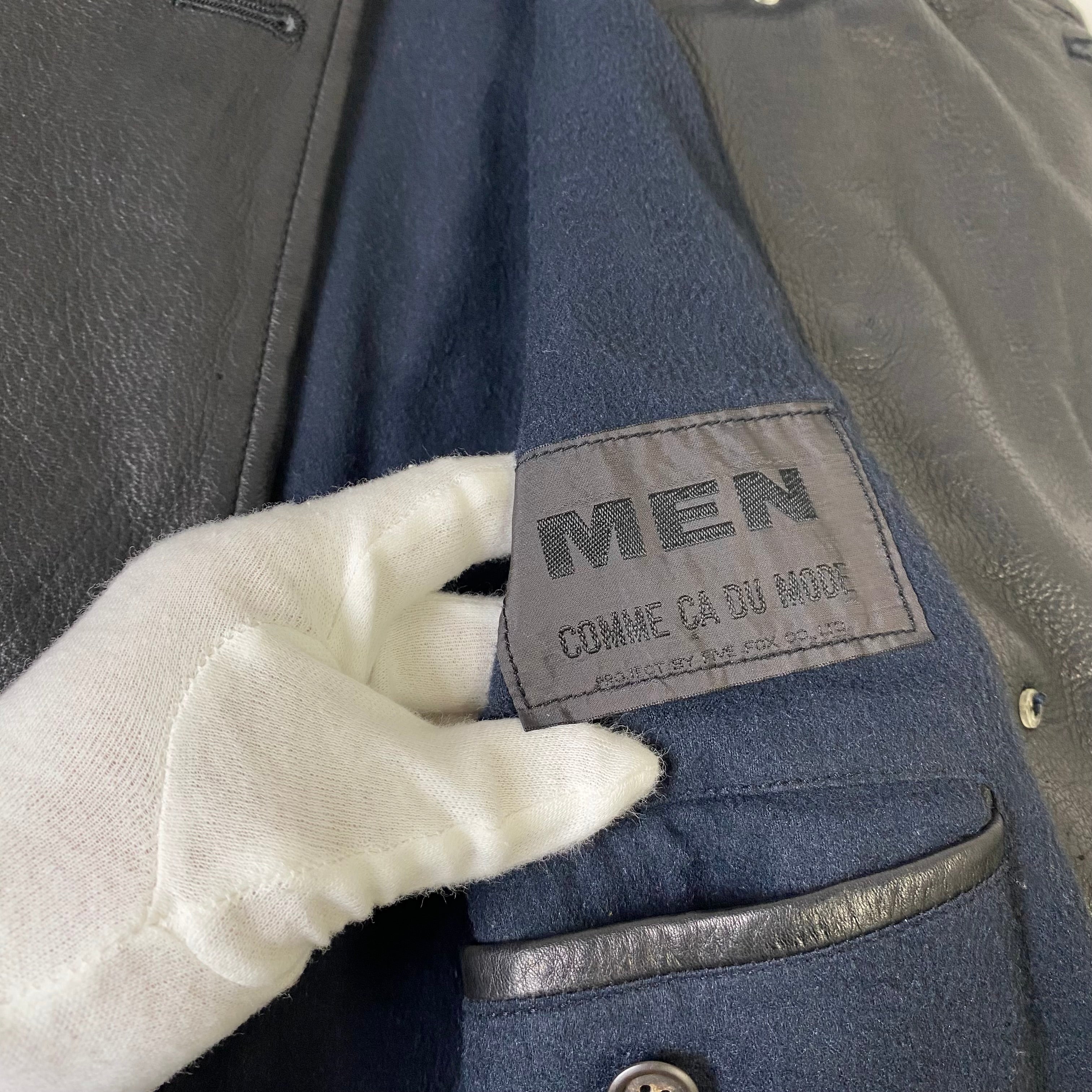 【スペシャル】COMME CA DU MODE MEN コムサデモードメン ヴィンテージ ディアスキン カラーレス ダブルブレスト レザージャケット