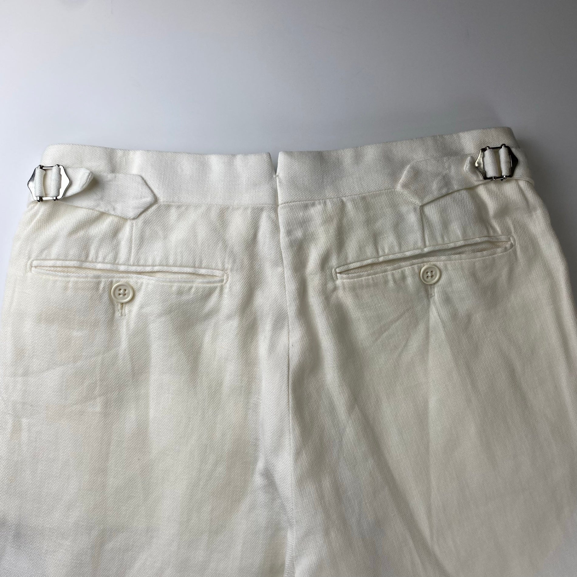 Ralph Lauren Purple Label ラルフローレン パープルレーベル / 2タック ヘリンボーン スラックス MADE IN ITALY コットン×リネン SIZE：W28