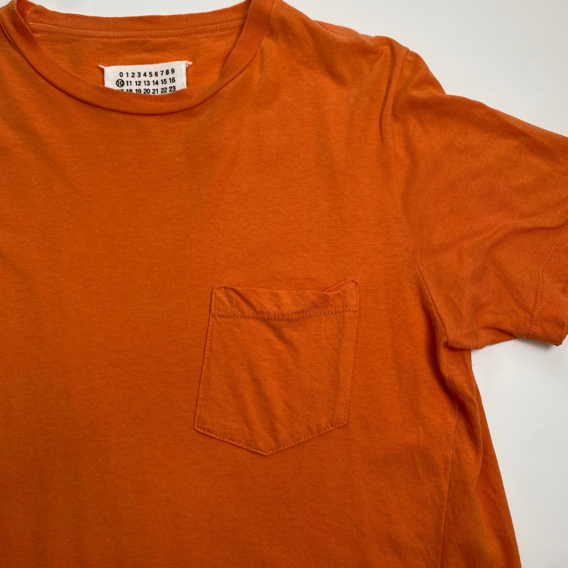 03SS Maison Martin Margiela メゾンマルタンマルジェラ / ツイスト ポケットTシャツ オレンジ 本人期 ここのえタグ MADE IN ITALY SIZE:M