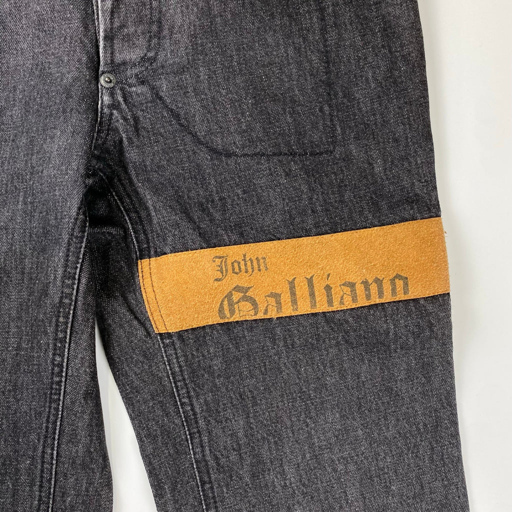ARCHIVE John Galliano ジョン ガリアーノ / 馬蹄ペイント デニムパンツ スウェードロゴ SIZE:44（W80cm）