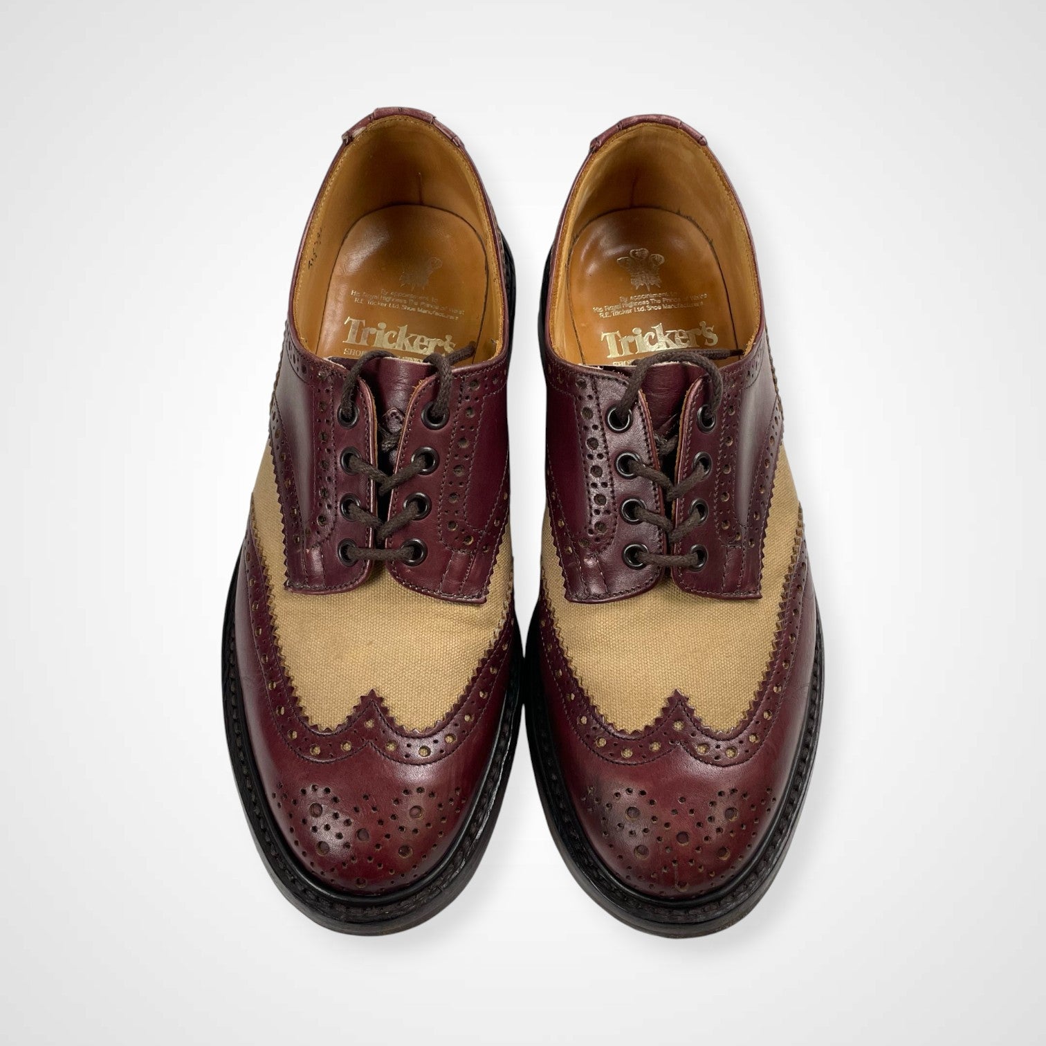 Tricker's トリッカーズ / BOURTON COUNTRY BOOTS 2トーンウイングチップ キャンバス×レザー SIZE：9(27.5cm程度)