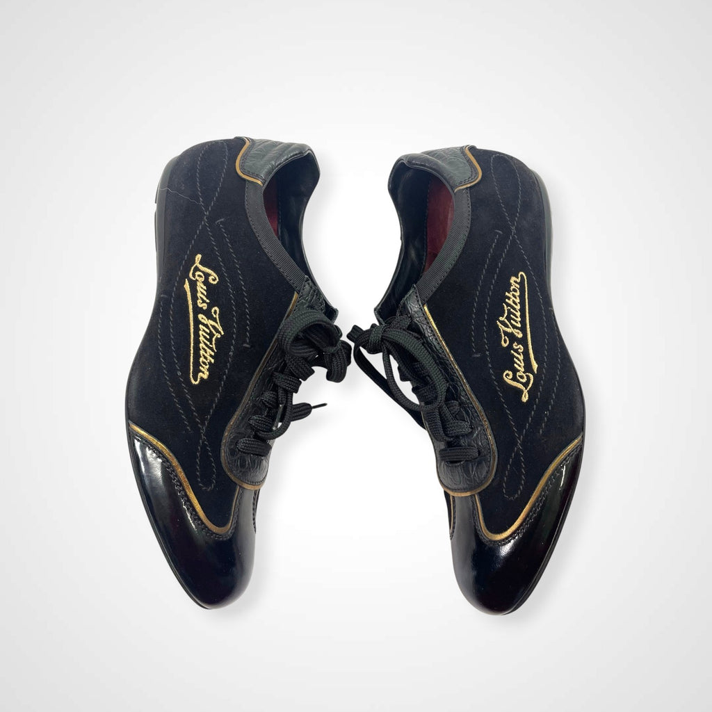 LOUIS VUITTON ルイ・ヴィトン / 筆記体ロゴ スウェードレザースニーカー 参考定価：160,000程度 SIZE:6 1/2