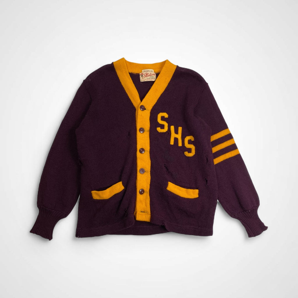 50s Stadium スタジアム / ヴィンテージ レタードカーディガン PURE WOOL SIZE:M程度