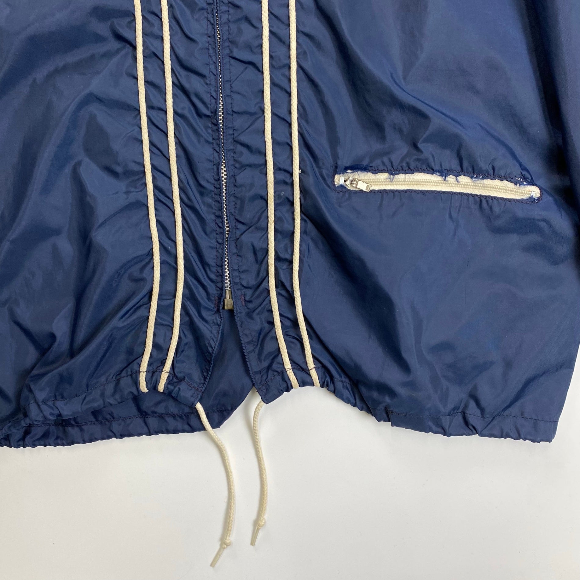 60年代 Champion チャンピオン / ヴィンテージナイロンジャケット ランタグ C中 片ツメ ネイビー SIZE:L