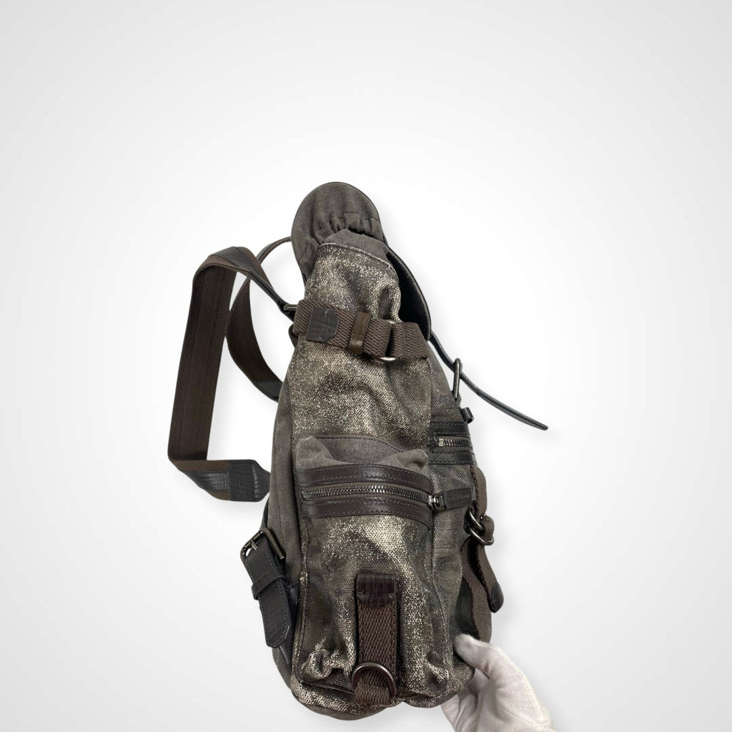 DOLCE＆GABBANA ドルチェ＆ガッバーナ / レザー切替キャンバスバックパック ギャランティーカード付