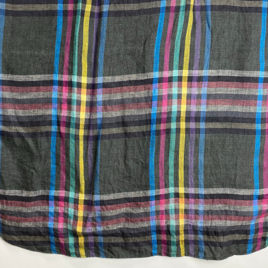 VINTAGE LANVIN PARIS ランバン パリ / リネン100％ チェック柄 ヴィンテージ シャツ MADE IN ITALY SIZE：L