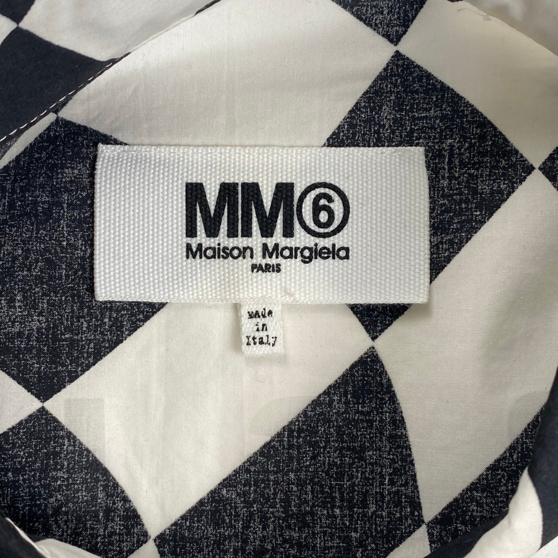 MM6 Maison Margiela  エムエムシックスメゾンマルジェラ / OVERSIZED DISTORTED CHESS PRINT LONG SHIRT チェッカーボード ロングシャツ SIZE：S