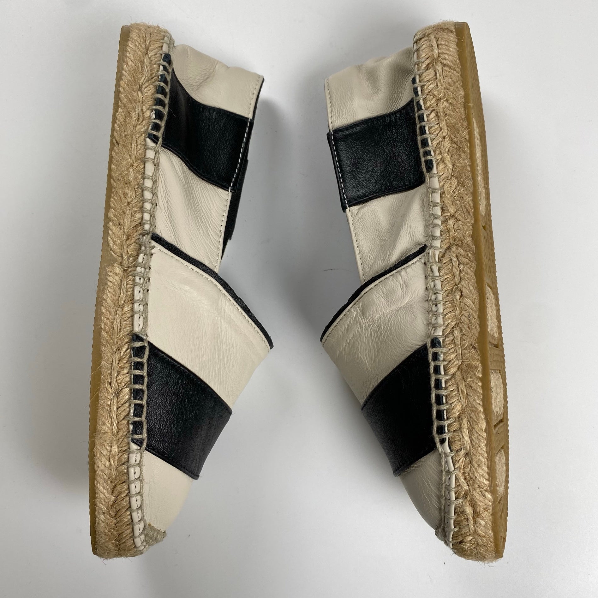 collection PRIVEE? コレクション プリヴェ / レザー ボーダー エスパドリーユ H.P FRANCE取扱い 参考定価：30,000程度 SIZE：35