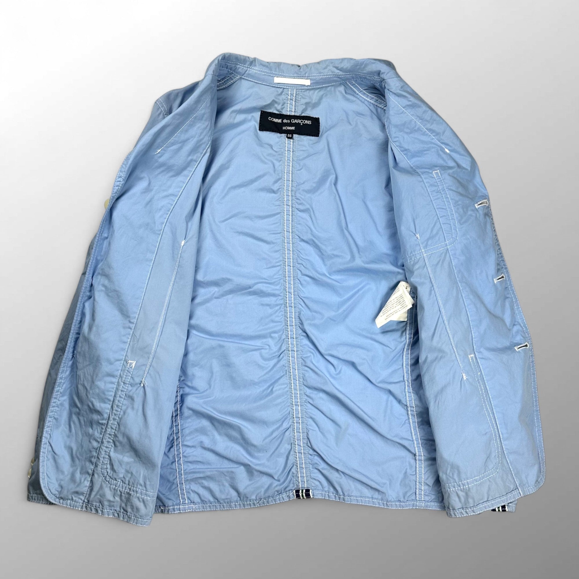COMME des GARCONS HOMME コムデギャルソン オム / 洗い加工 ライン3Bコットンジャケット ライトブルー SIZE:SS(S程度)