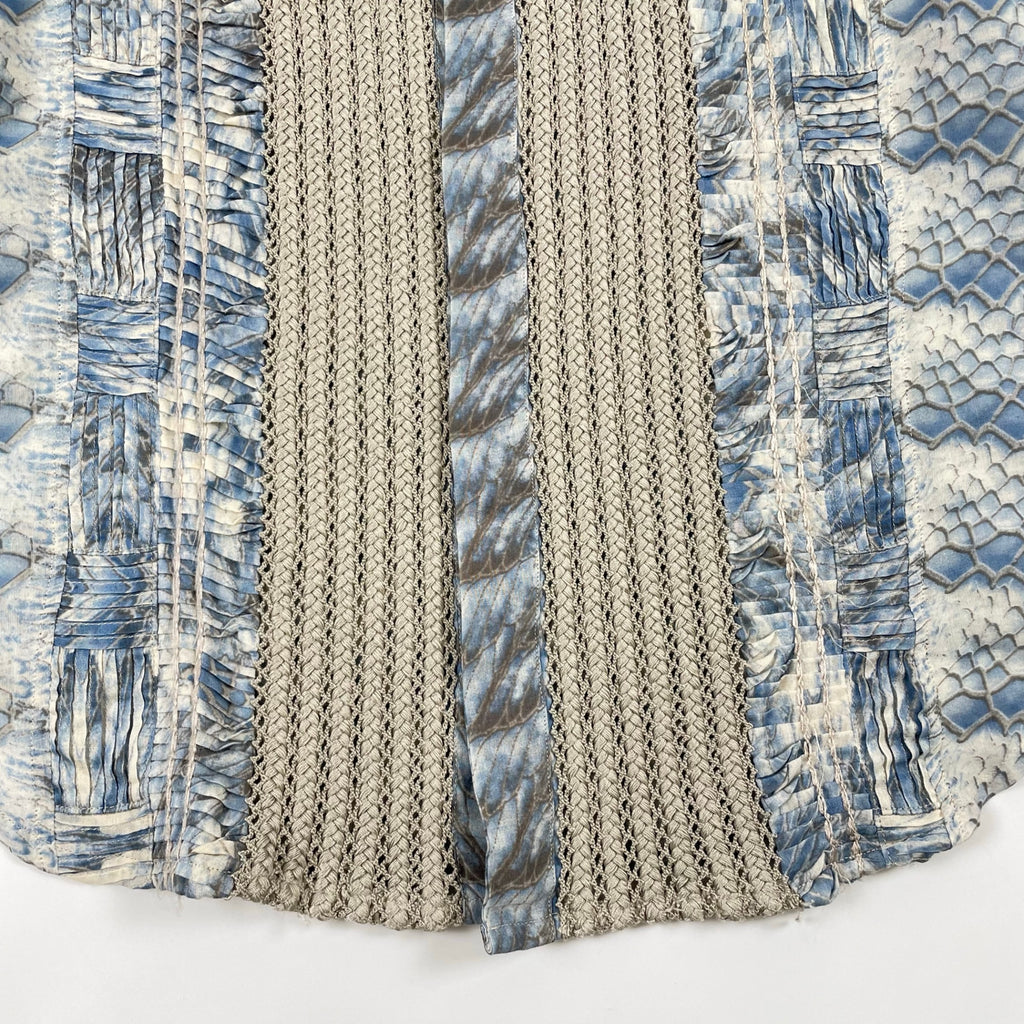 roberto cavalli / パイソン＆フェザー柄切替シャツ 参考定価：100,000程度 SIZE:48