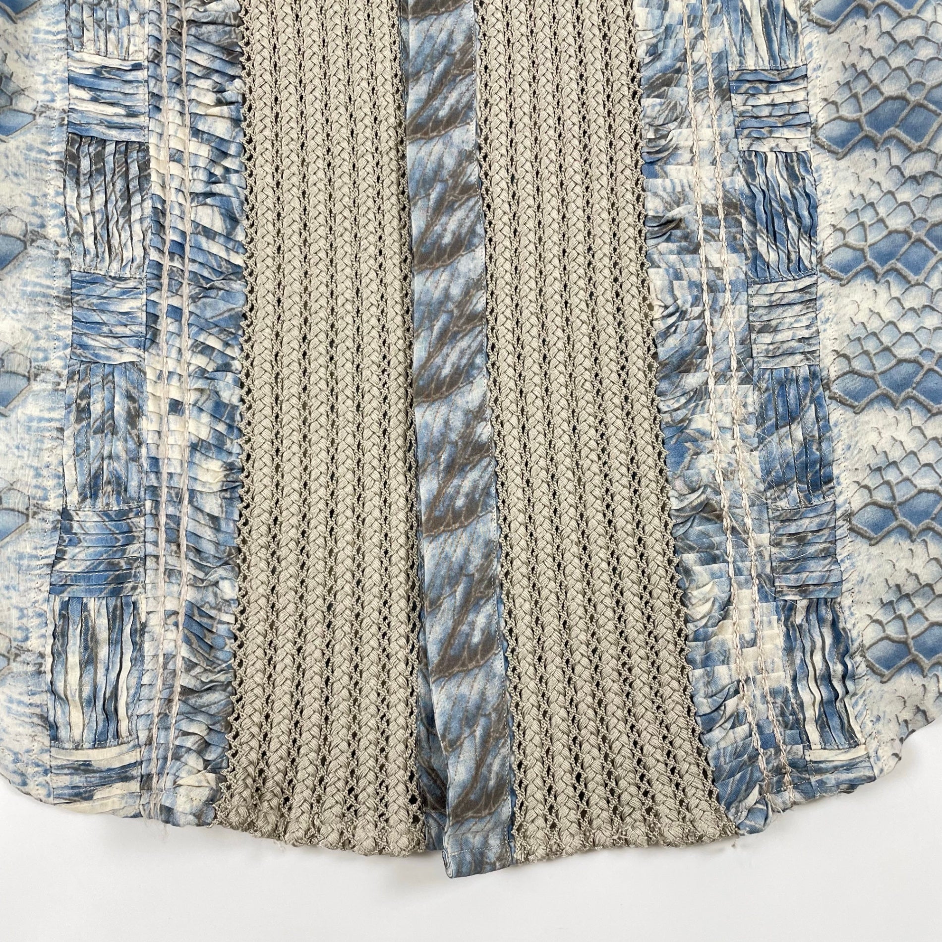 roberto cavalli / パイソン＆フェザー柄切替シャツ 参考定価：100,000程度 SIZE:48