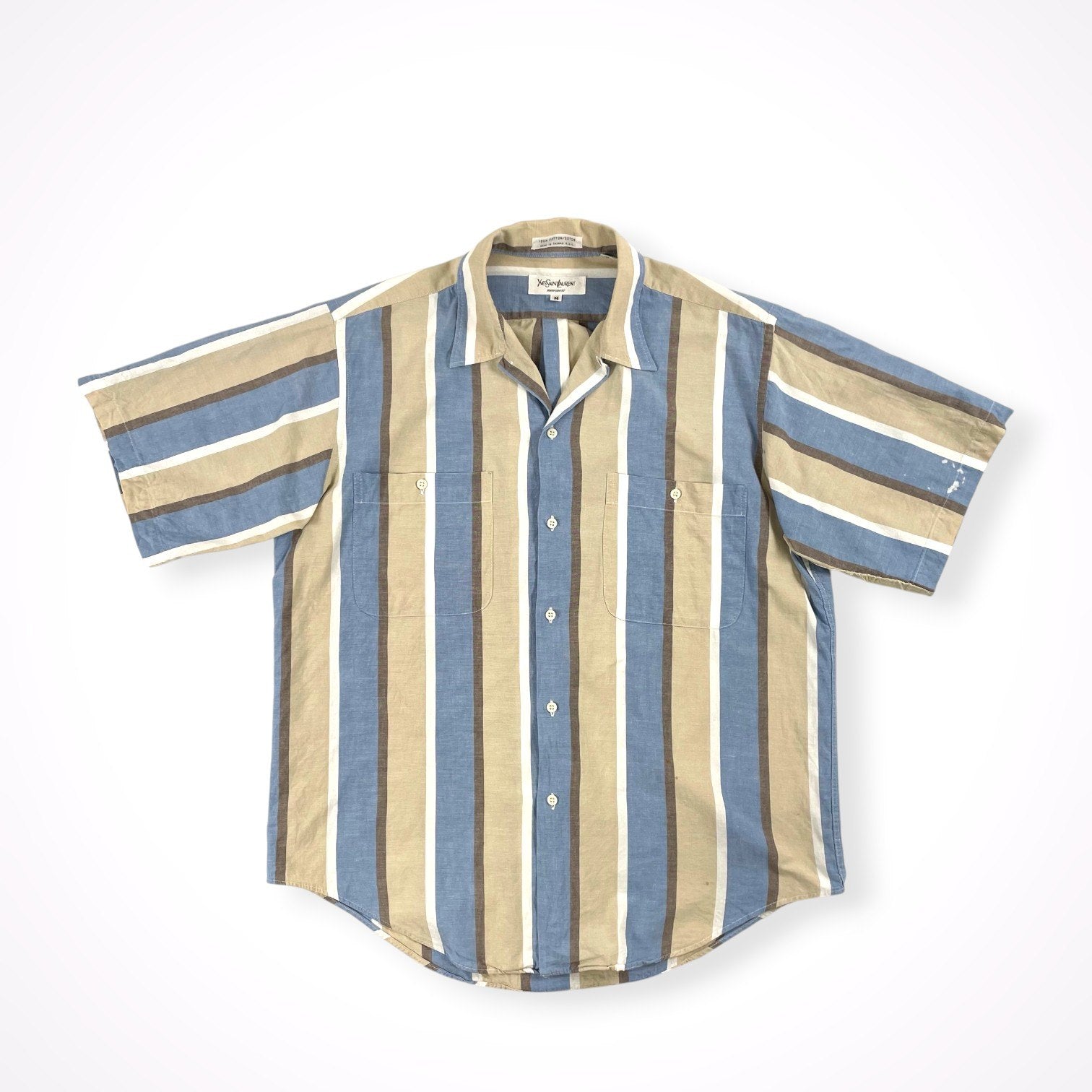 Yves Saint Laurent / 80s ヴィンテージストライプシャツ SIZE：M