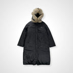 PRADA プラダ / RE- NYLON ダウンコート コヨーテファー ロップイヤー 参考定価：400,000程度 SIZE:M
