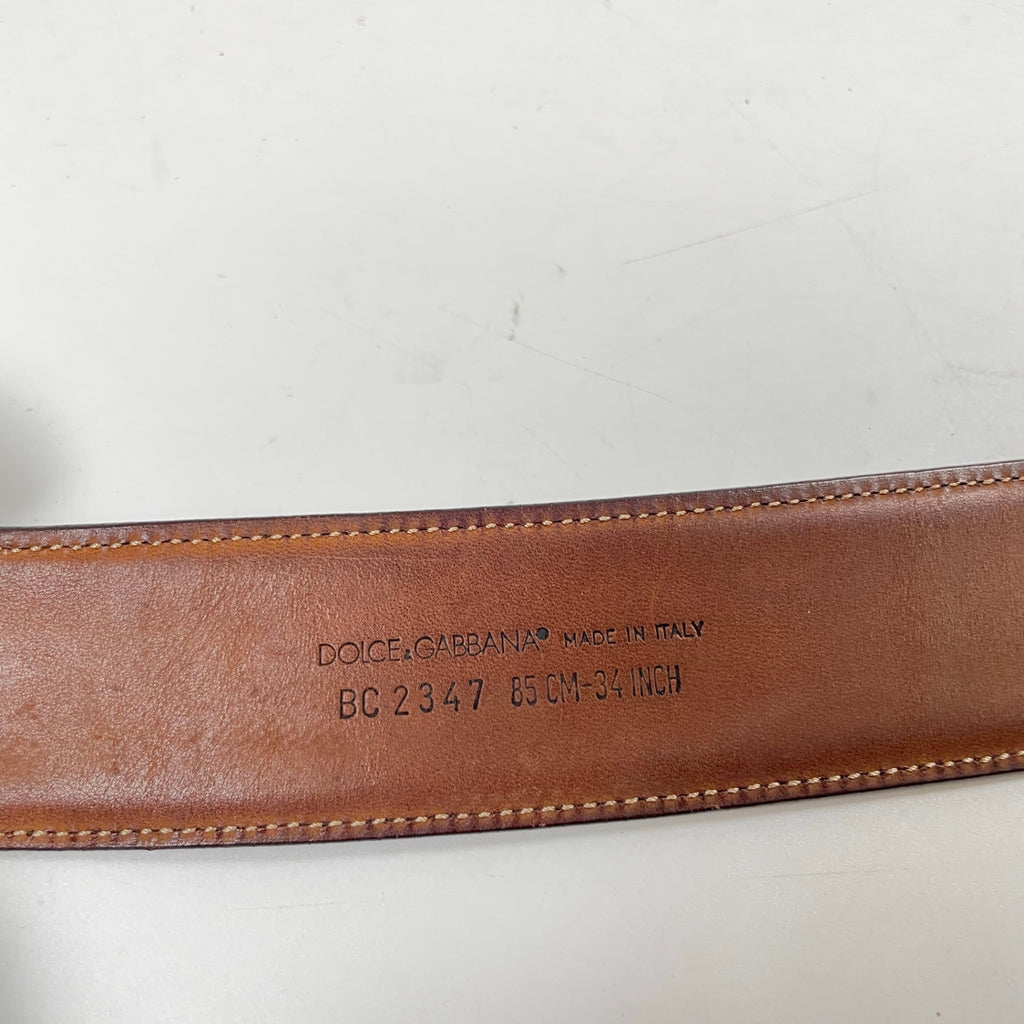 DOLCE＆GABBANA / メタルバックル レザーベルト 参考定価：50,000程度 全長：約98cm程度
