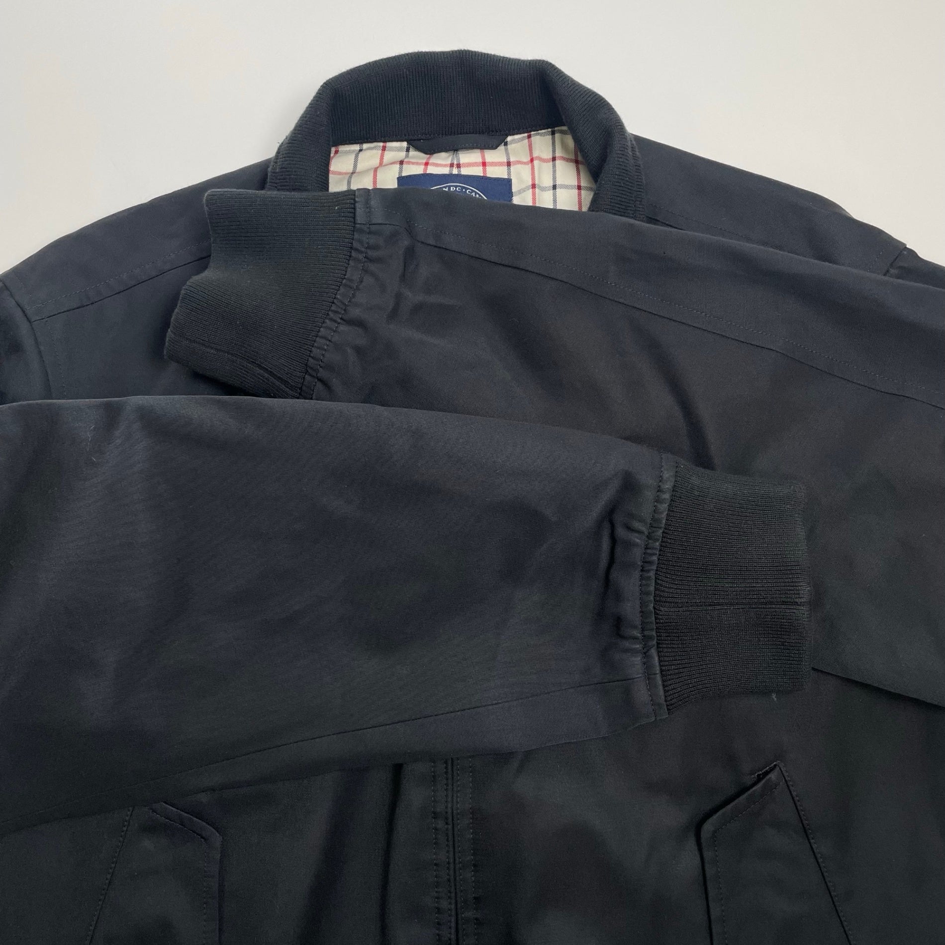 J.PRESS ジェイプレス / G-9TYPE コットンキュプラ ハリントンジャケット ネイビー×ホワイト 極美品 参考定価：50,000程度 SIZE:LL