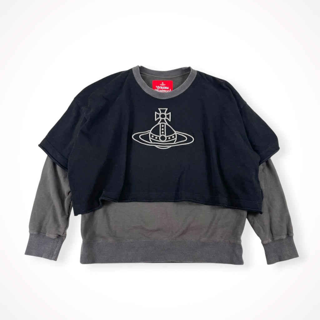 Vivienne Westwood RED LABEL / 3Dラインオーブ刺繍レイヤード裏毛トップ 参考定価：38,000+tax SIZE:00