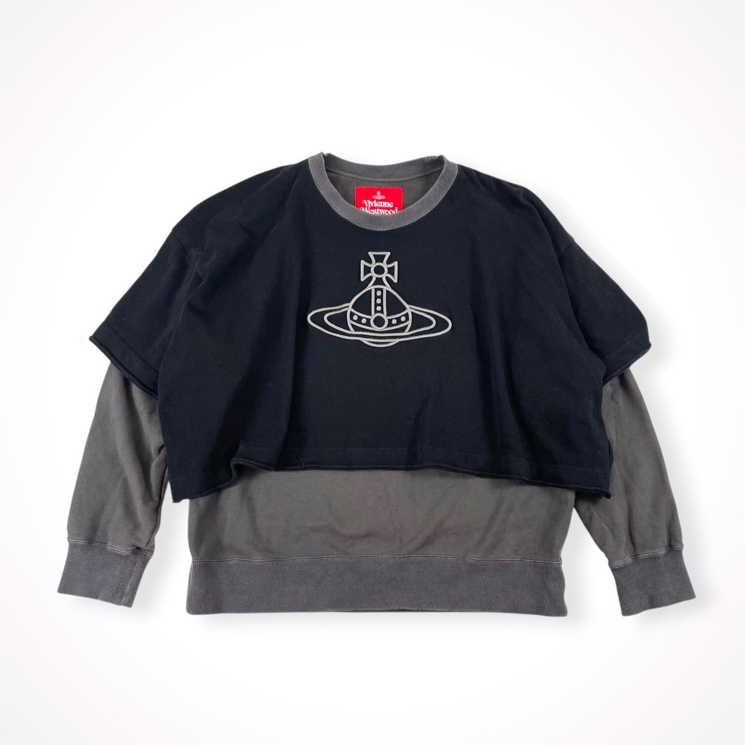 Vivienne Westwood RED LABEL / 3Dラインオーブ刺繍レイヤード裏毛トップ 参考定価：38,000+tax SIZE:00