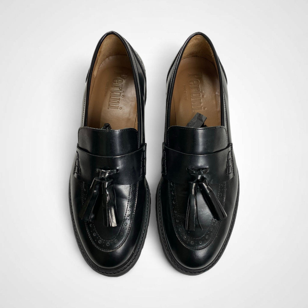 Pertini ペルティニ / タッセルローファー ブラック 参考定価：31,000+tax UNITED ARROWS取扱い SIZE:37.5(23.5cm程度)
