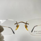 BVLGARI / オニキス リムレスアイウェア デモレンズ入り 参考定価：75,000程度 SIZE:51-20 135