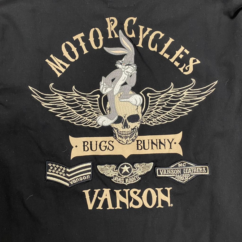 【極美品】 vanson × Looney tunes / BUGS BUNNY L/S TEE バッグス バニー looney tunes ブラック SIZE:L