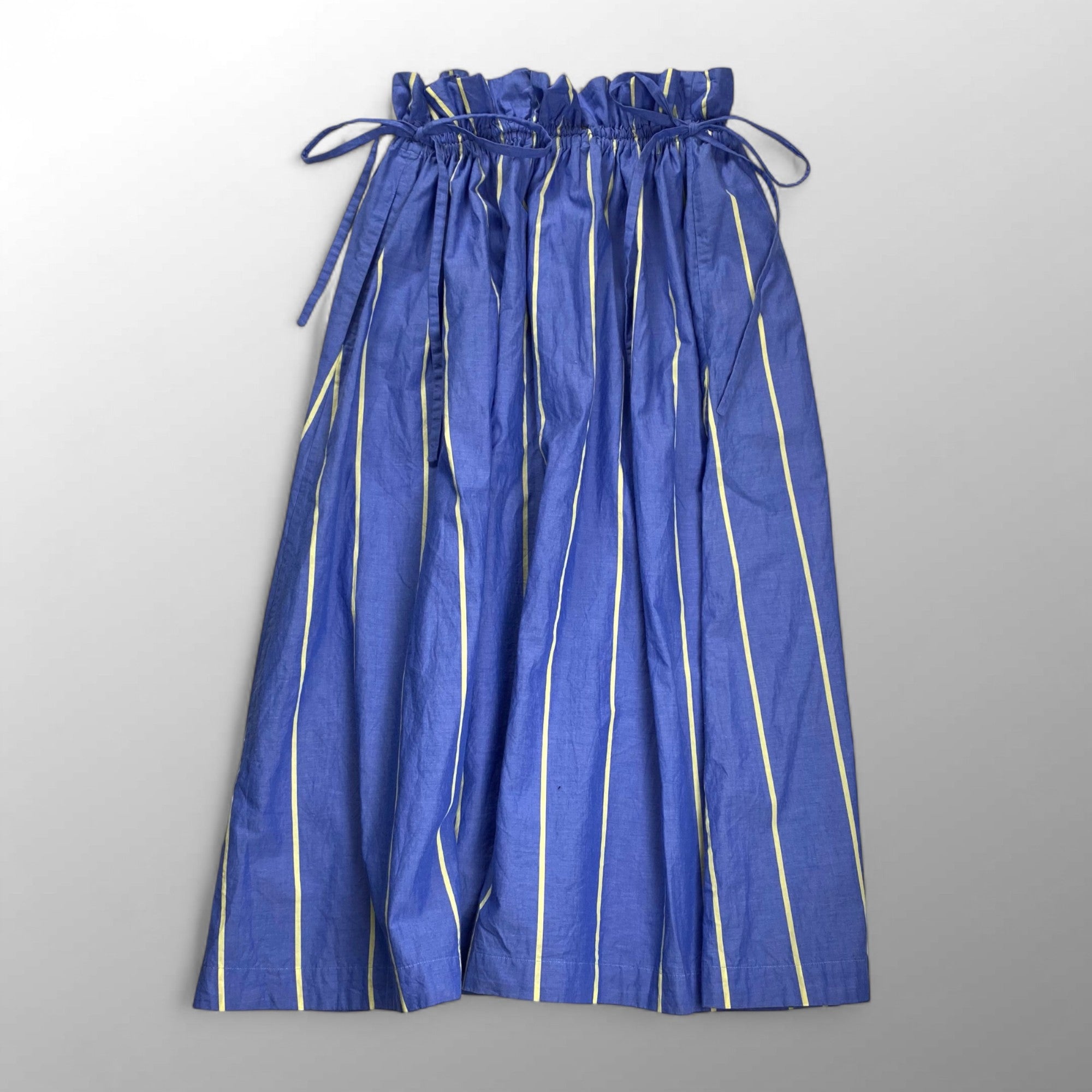 CristaSeya クリスタセヤ / Dopuble Coulisseスカート ストライプ ブルー 参考定価：64,880 SIZE:S