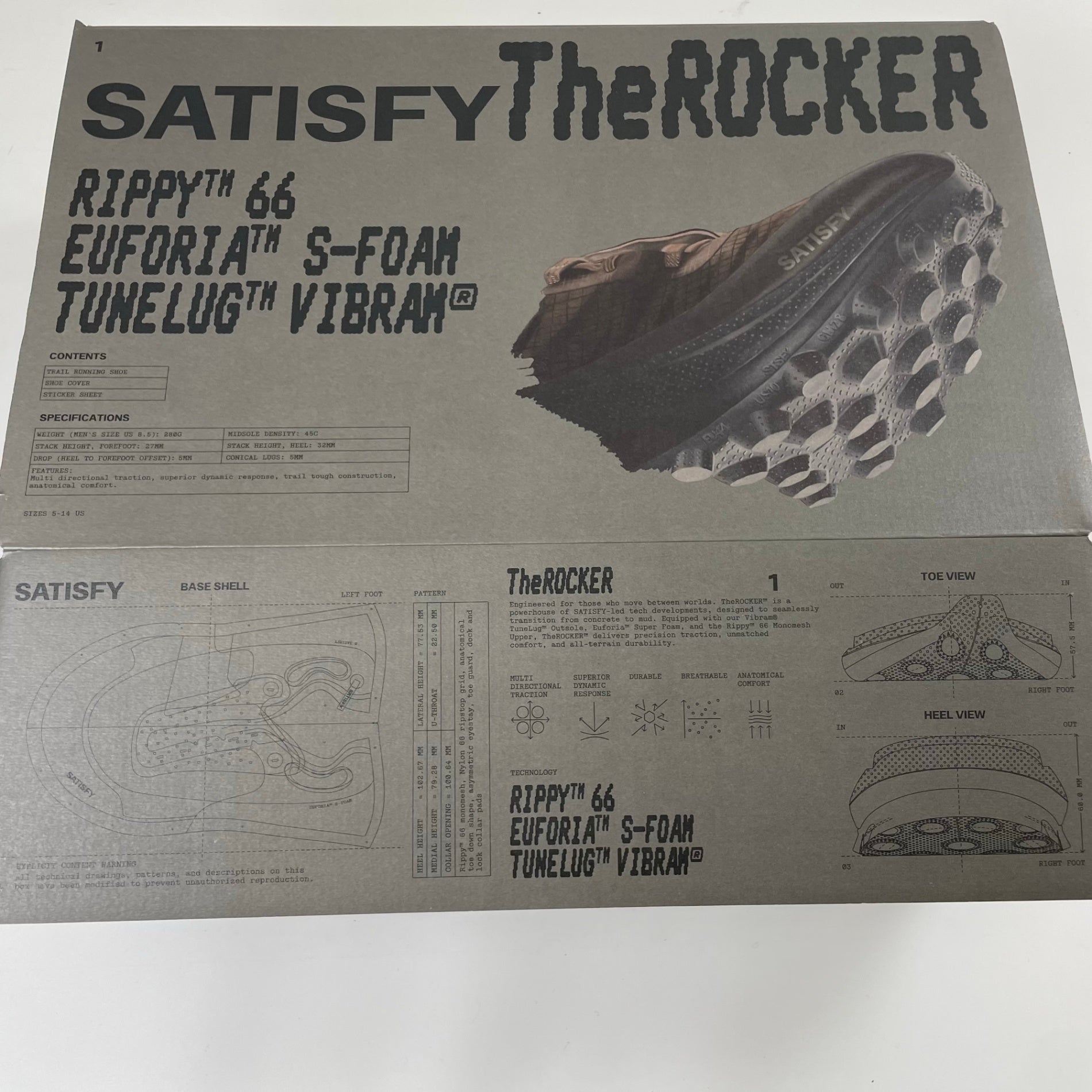 SATISFY / The ROCKER 箱付 極美品 参考定価：54,000+tax SIZE:26.5cm