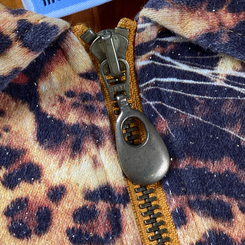 ジャーマンデザイナーズ 古着 marque noire / ヒョウ柄 ビッグシルエット ジッアップジャケット ドイツ ジャーマン SIZE：XL程度