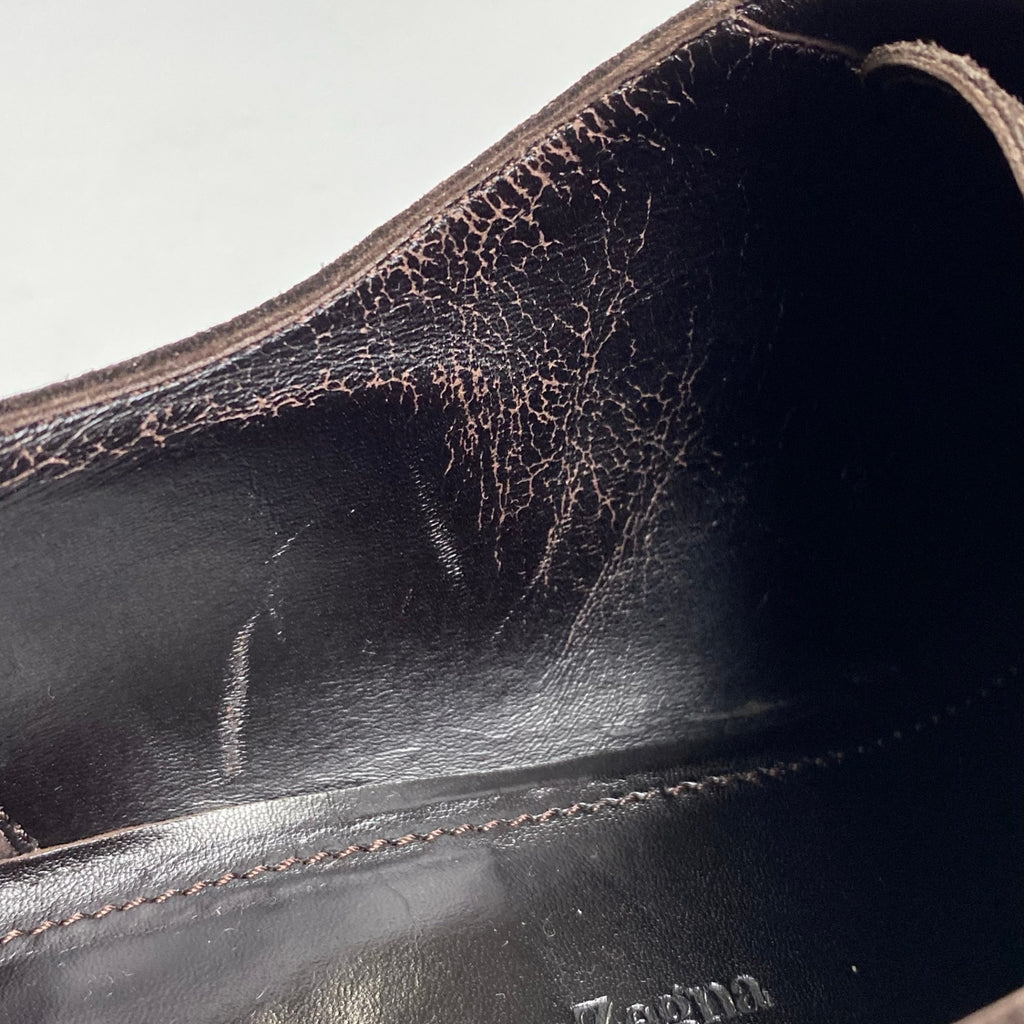 Ermenegildo Zegna エルメネジルド ゼニア / ヌバック レザーシューズ ダークブラウン 内羽根 SIZE:9 1/2