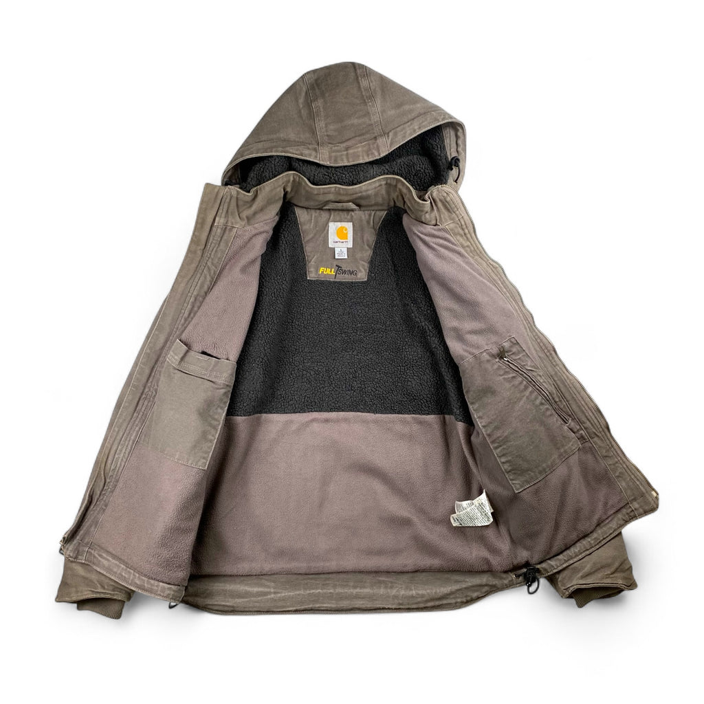 【珍品】 carhartt カーハート / キャトルミューティレーション FULL SWING ダック地 ジャケット チョコレートカラー 「キャトられ」ワッペン SIZE：S