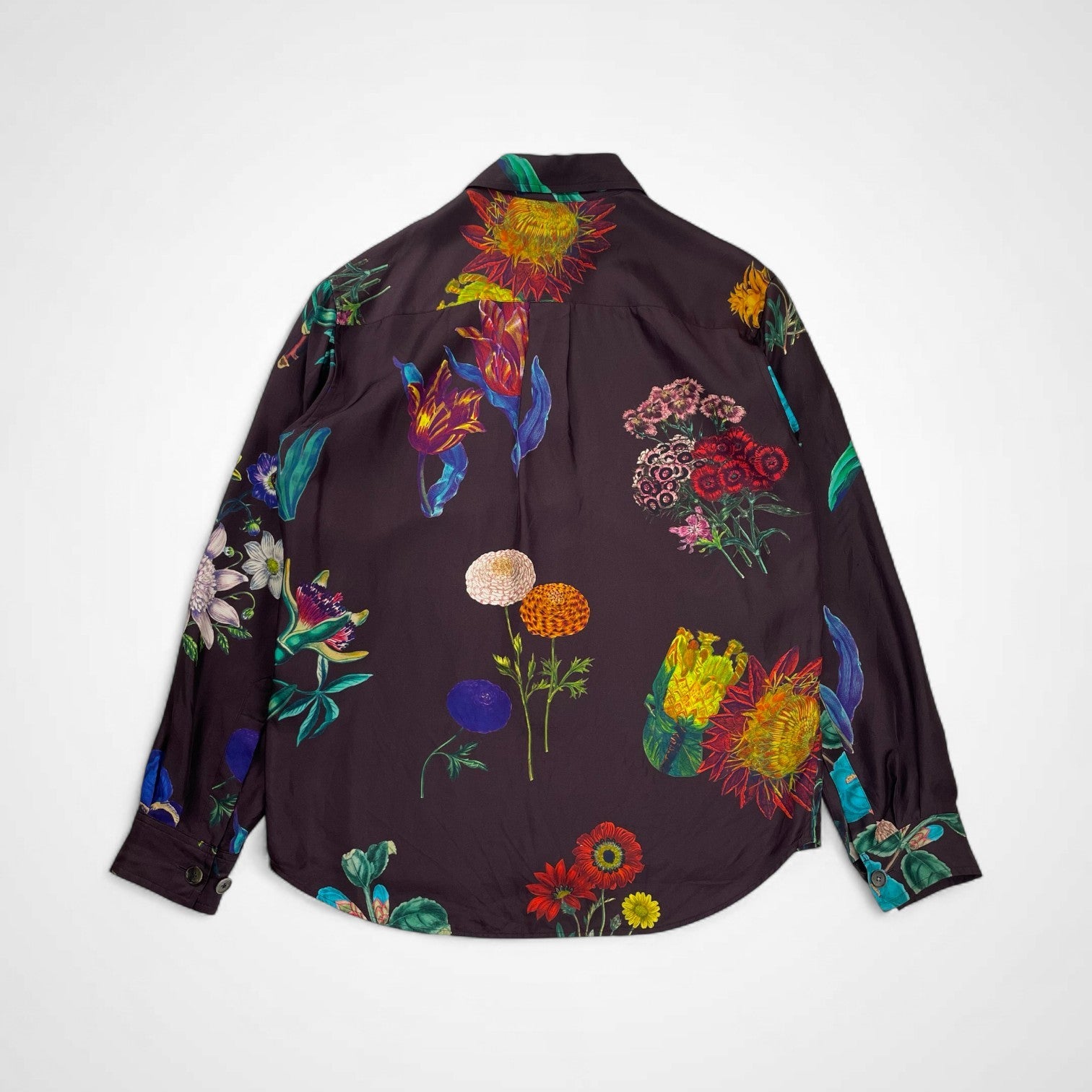 美品♪CABaNキャバン BLOOMIN ART シルク100%ツイルシャツ caban（キャバン）の「CABaN BLOOMIN' ART シルクツイル レギュラー